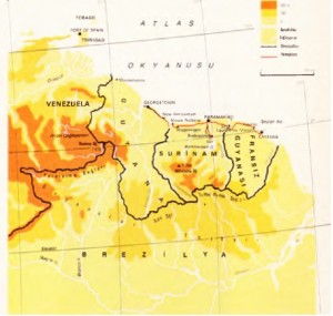 Guyanalar harita ve coğrafi özellikler