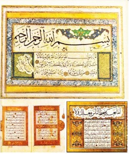 Yakut  elMustasımi, Hafız Osman ve Şeyh Hamdullah Murakkası.