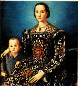 Bronzino'nun (1503 - 1572) Toledolu Leonor ile Oğlu Ferdinand l adlı tablosu. Pontormo ’nun bu öğrencisi Floransa’daki Palazzo Vecchio'nun bazı süslemelerini de yapmıştır (Floransa, Uffizi Müzesi).