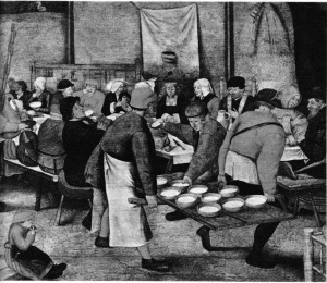 Pieter II Brueghel'in (1564-1638) düğün yemeği adlı tablosu