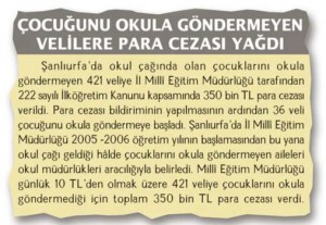 kızı okula göndermemenin cezası haberi