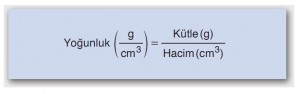 yoğunluk formülü