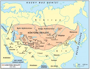 köktürk devleti haritası