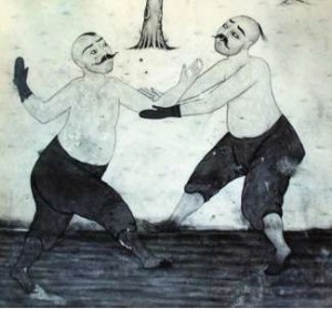 kırkpınar güreşleri ile ilgili osmanlı gravürü