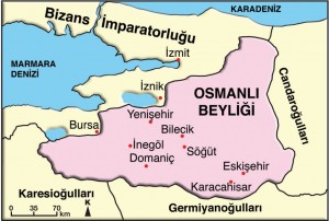 osmanlı beyliği kuruluş haritası