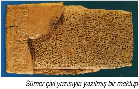 Sümer çivi yazısıyla yazılmış bir mektup