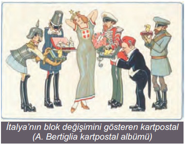 italyanın blok değiştirme kartpostalı