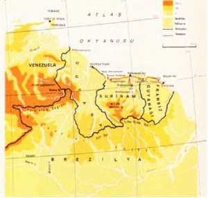 Guyanalar harita ve coğrafi özellikler