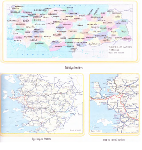 Türkiye izmir ve ege haritası