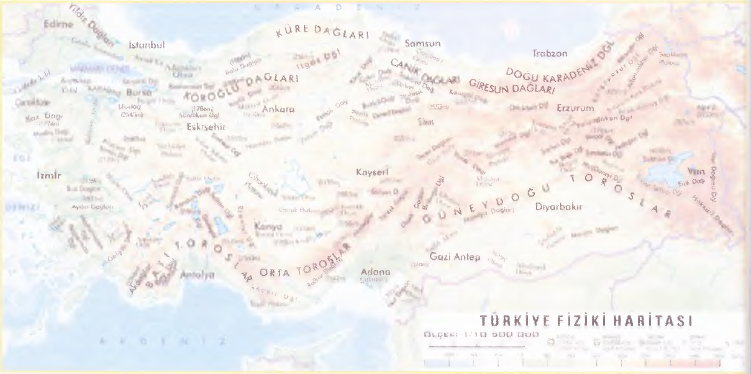 Türkiye fiziki haritası
