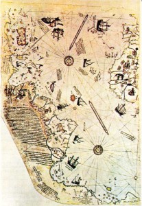 Piri Reis'in 1513 yılında gerçekleştirdiği harita.