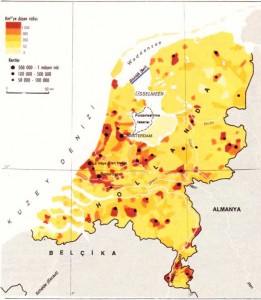 Hollanda nüfus yoğunluğu haritası