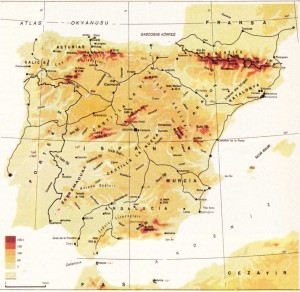 ispanya fiziki haritası