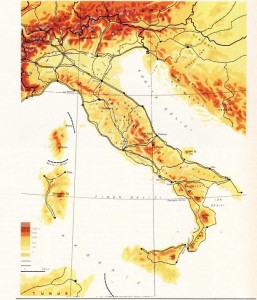 İtalya fiziki harita