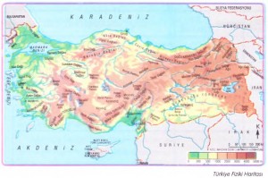 türkiye fiziki haritası