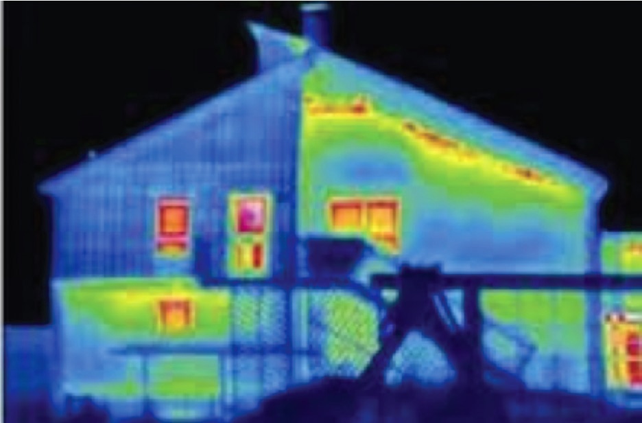 bir evin termal fotoğrafı