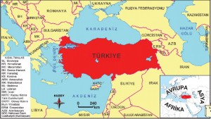 Türkiye'nin yeri haritası