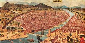 XV. yy 'daki Floransa kentini gösteren bir plan.