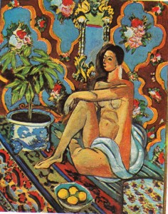 Matisse'in Süslü Fon Üstüne Dekoratif Figür adlı tablosu.