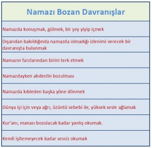 namazı bozan davranışlar şeması