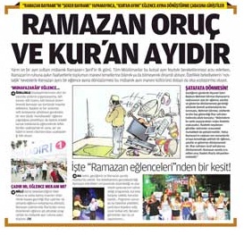 ramazan oruç ve kuran ayıdır gazete haberi