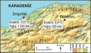 zonguldak ve kastamonu fiziki haritası