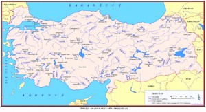 Türkiye denize dökülen akarsu haritası