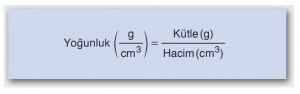 yoğunluk formülü
