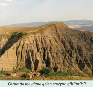 çorumda meydana gelen erozyon görüntüsü