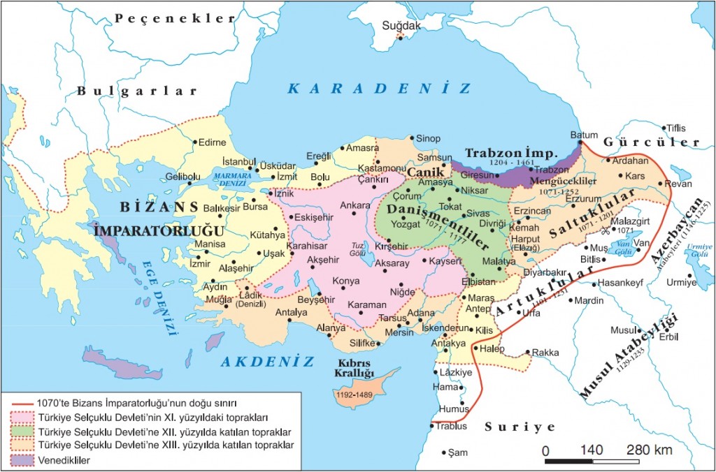 Anadolu Türk beylikleri  haritası