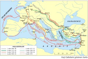 haçlı seferlerini gösteren harita