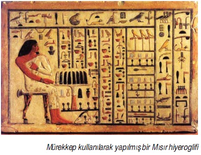 Mürekkep kullanılarak yapılmış bir Mısır hiyeroglifi