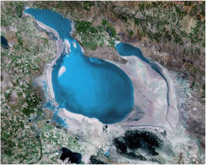 Tuz Gölünün uzaydan görünüşü