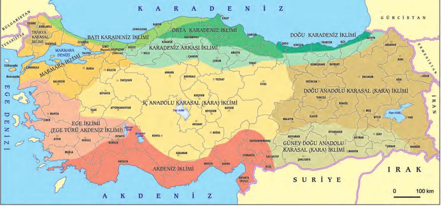 Türkiye iklim tipleri haritası