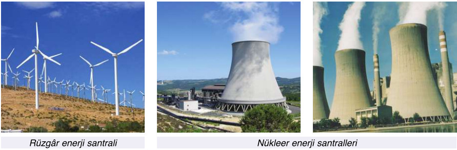 rüzgar ve nükleer enerji santralleri